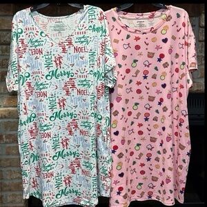 Set of 2 holiday women’s nightgowns